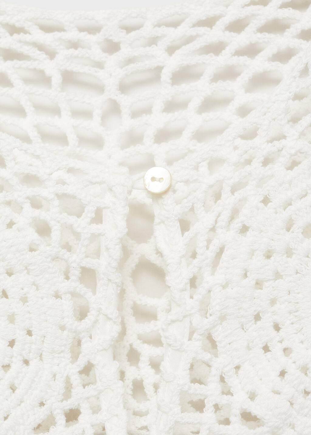 White Crochet Panel Blouse, , large image number 2