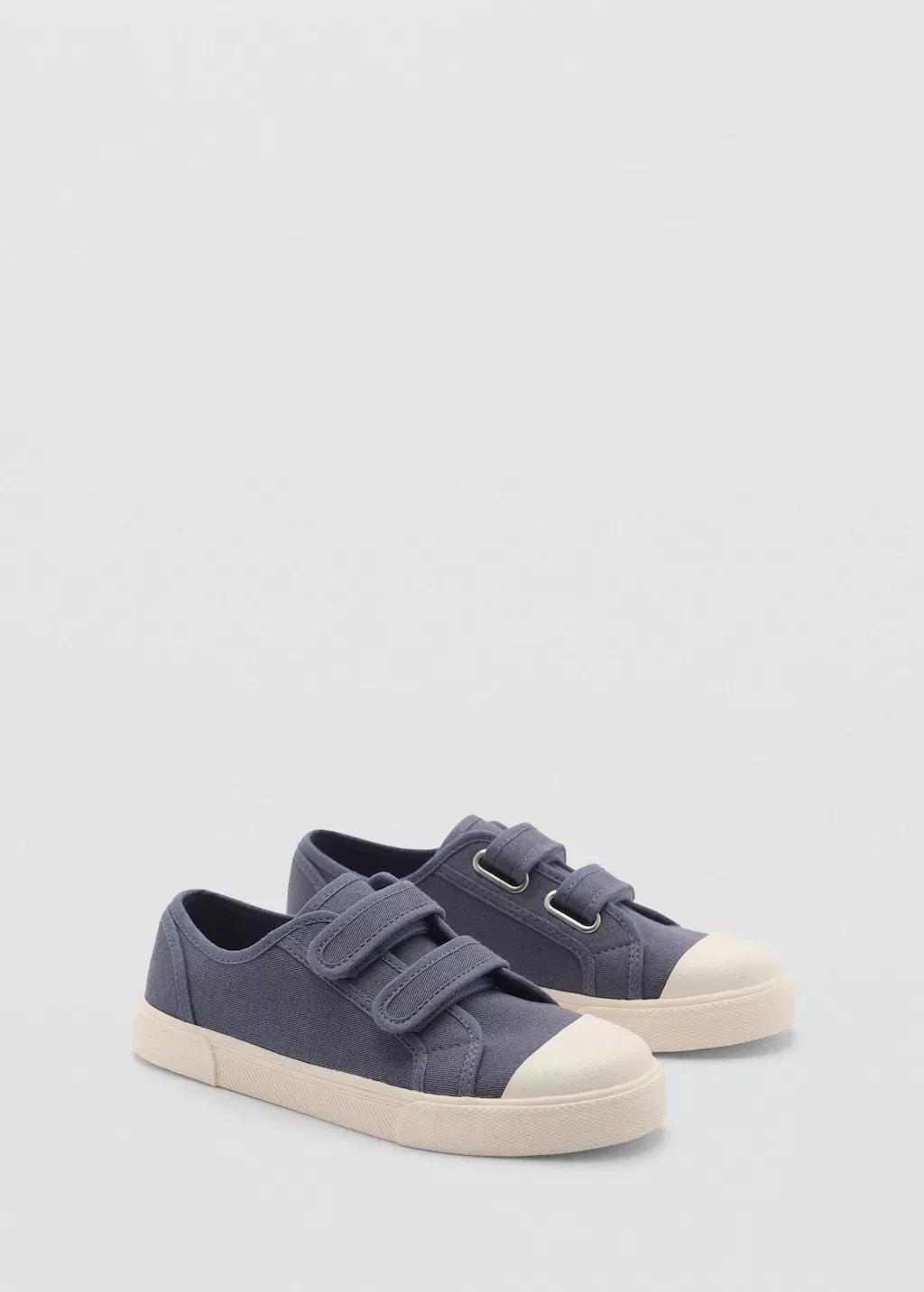 Blue Velcro Fastening Straps Sneakers, Kids Boy, , medium