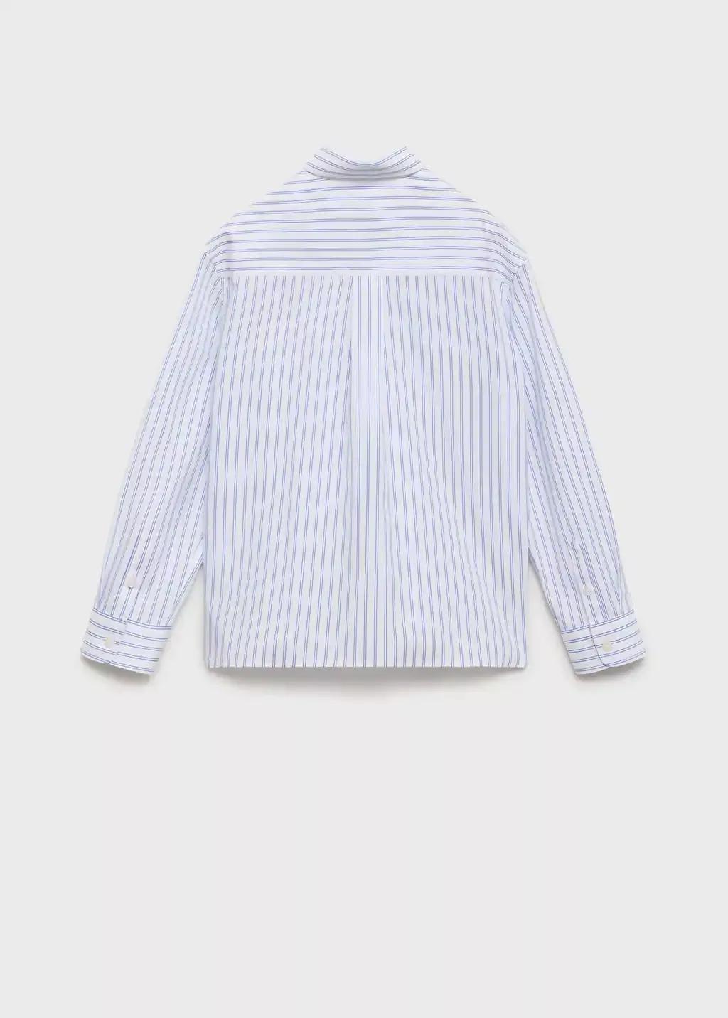 White Striped Cotton Shirt, Kids Boy, , large image number 2
