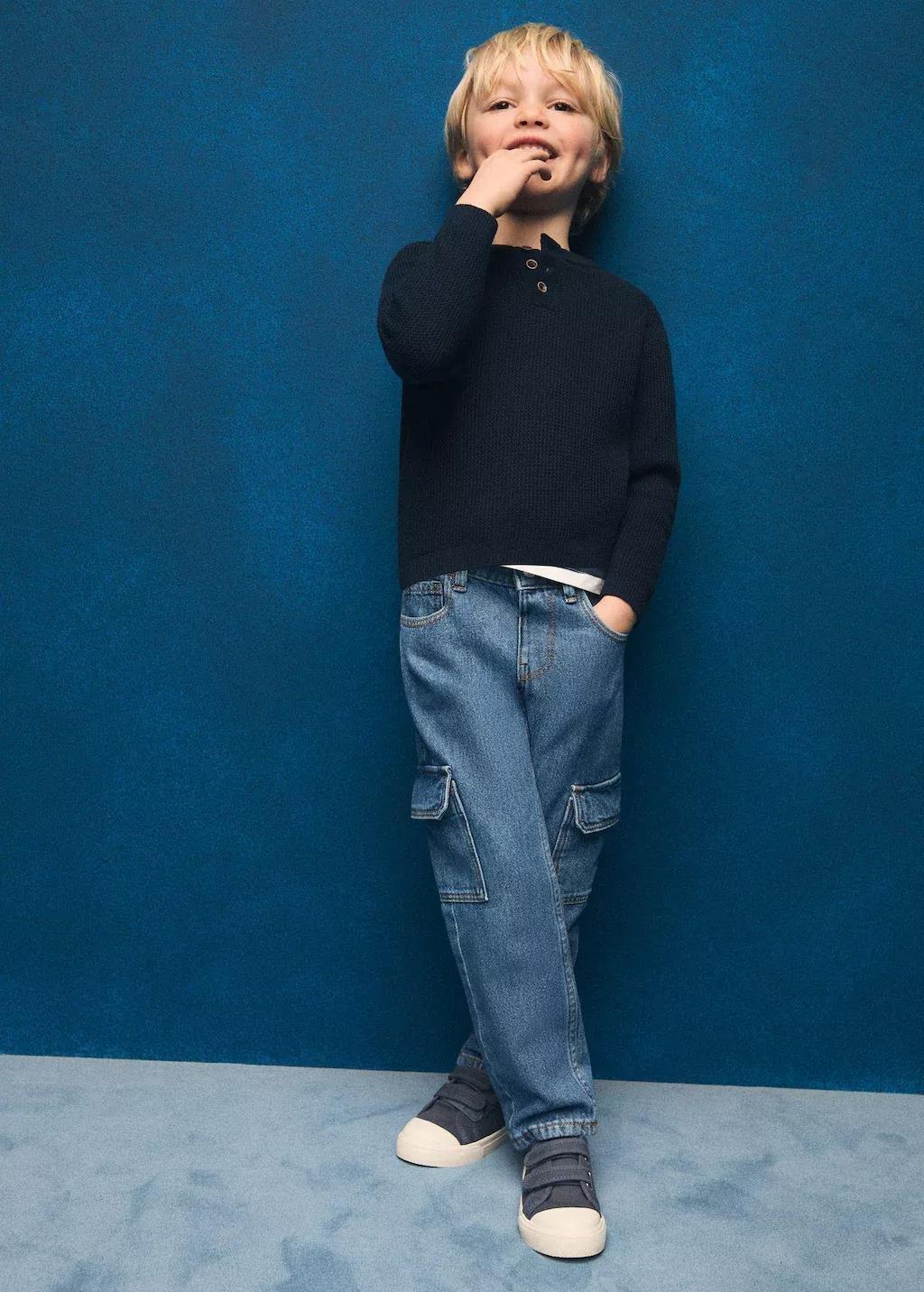 Blue Pocket Cargo Jeans, Baby Boy, , large image number 3