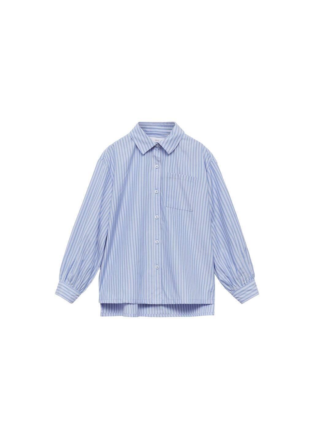 Blue Striped Shirt, Kids Girl, , medium