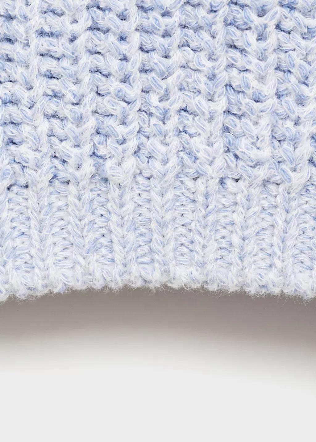 Blue Lt Pastel Knitted Cotton Sweater, Baby Girl, , large image number 2