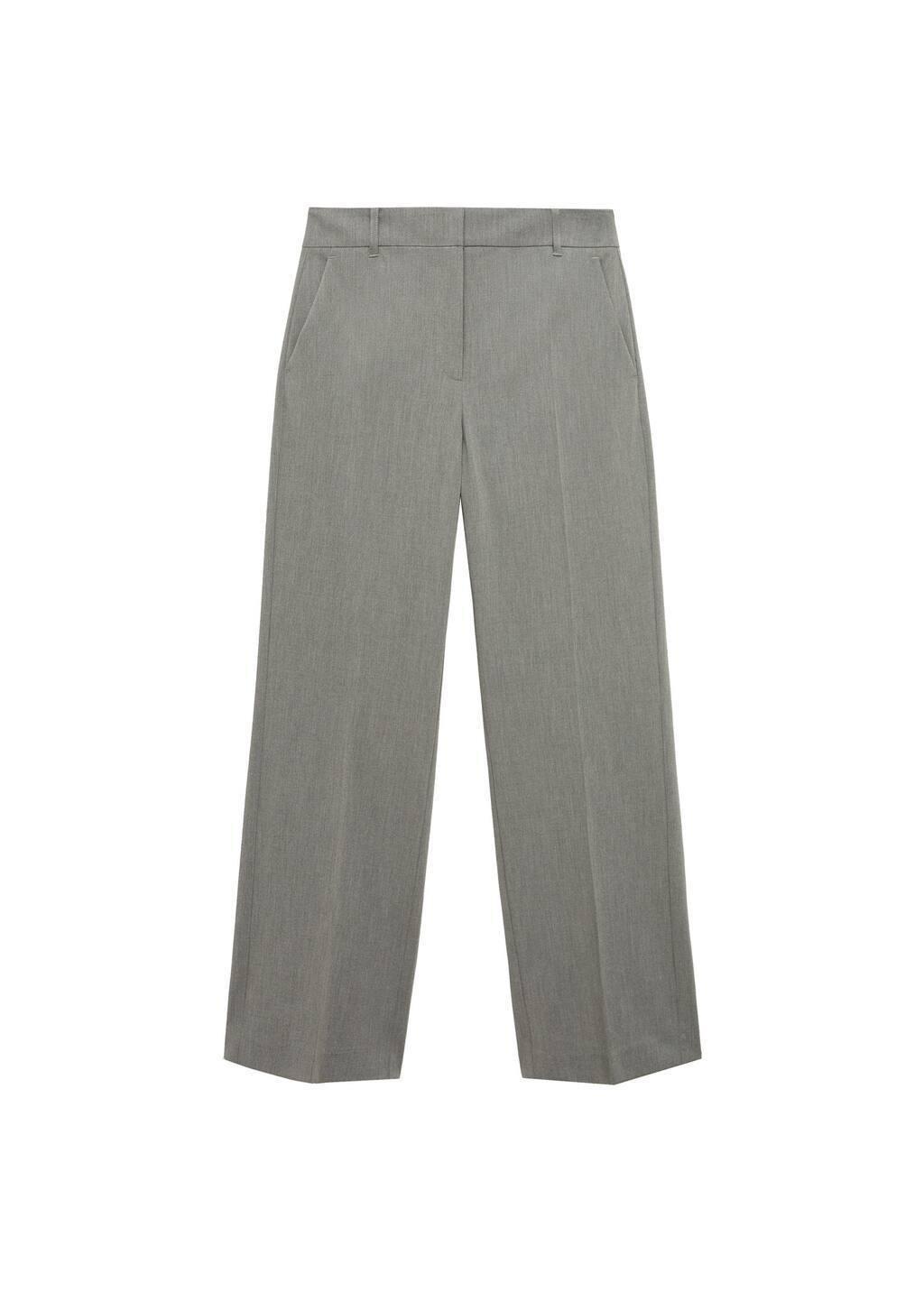 Grey Straight Mid-Rise Trousers, , large image number 4