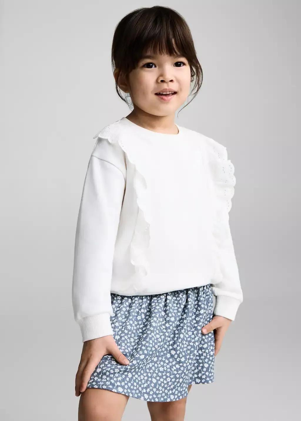 Blue Short Pleated Skirt, Baby Girl, , medium