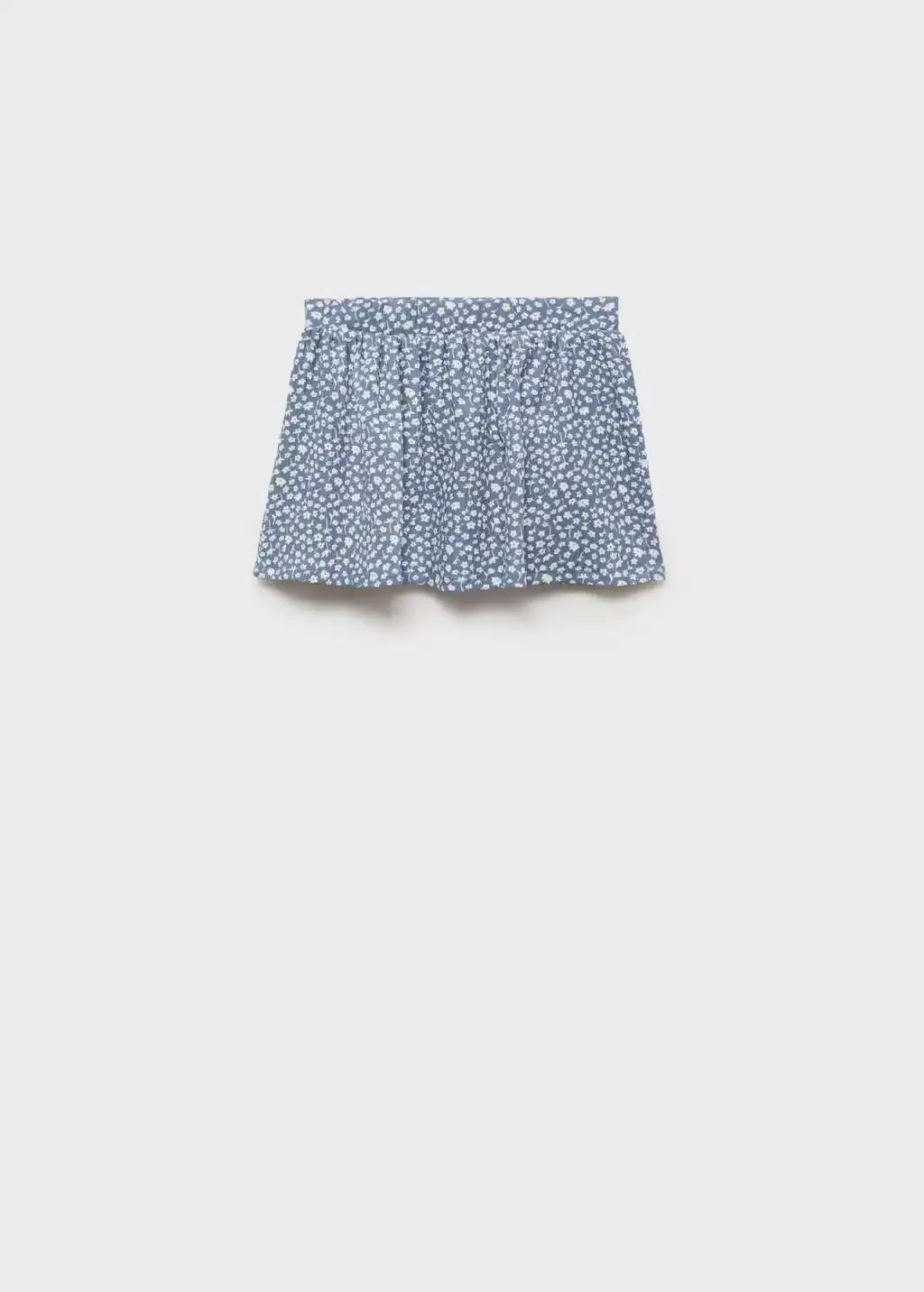 Blue Short Pleated Skirt, Baby Girl, , large image number 1