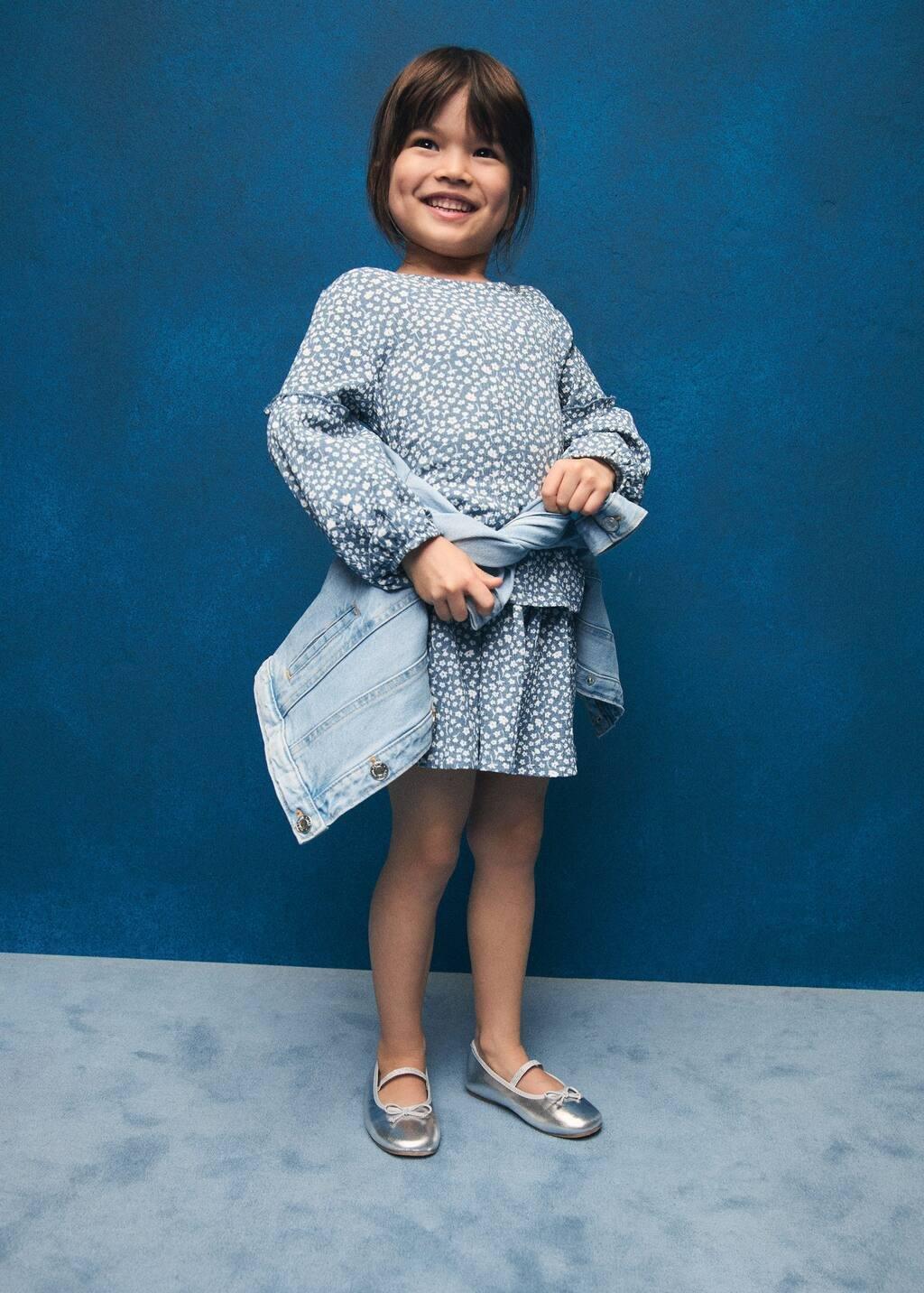 Blue Short Pleated Skirt, Baby Girl, , large image number 2