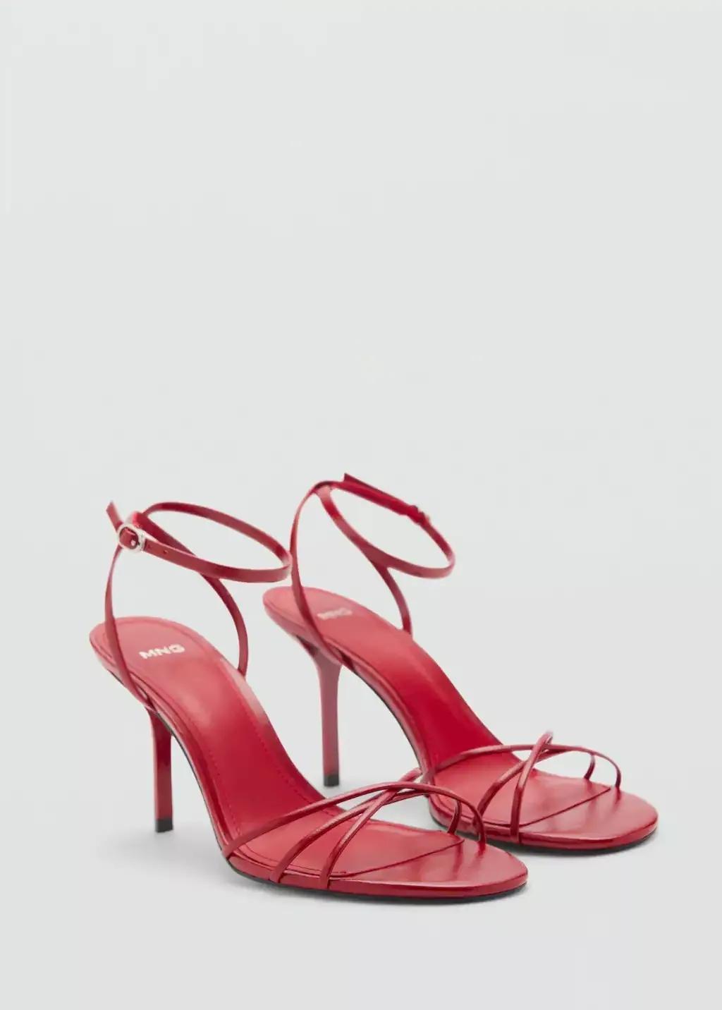 RED Strappy heeled sandals, , large image number 0