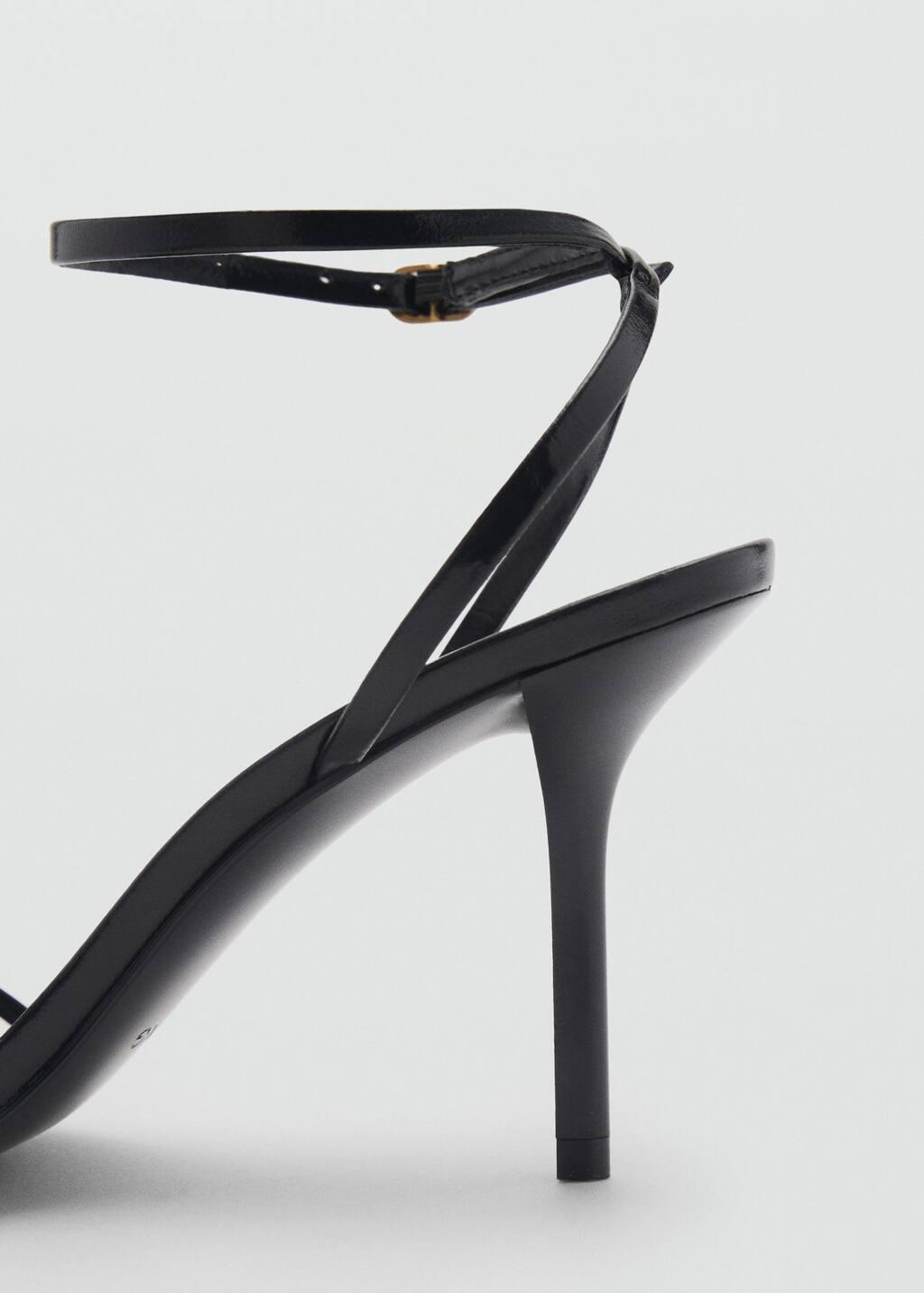 Black Strappy Heeled Sandals, , large image number 1