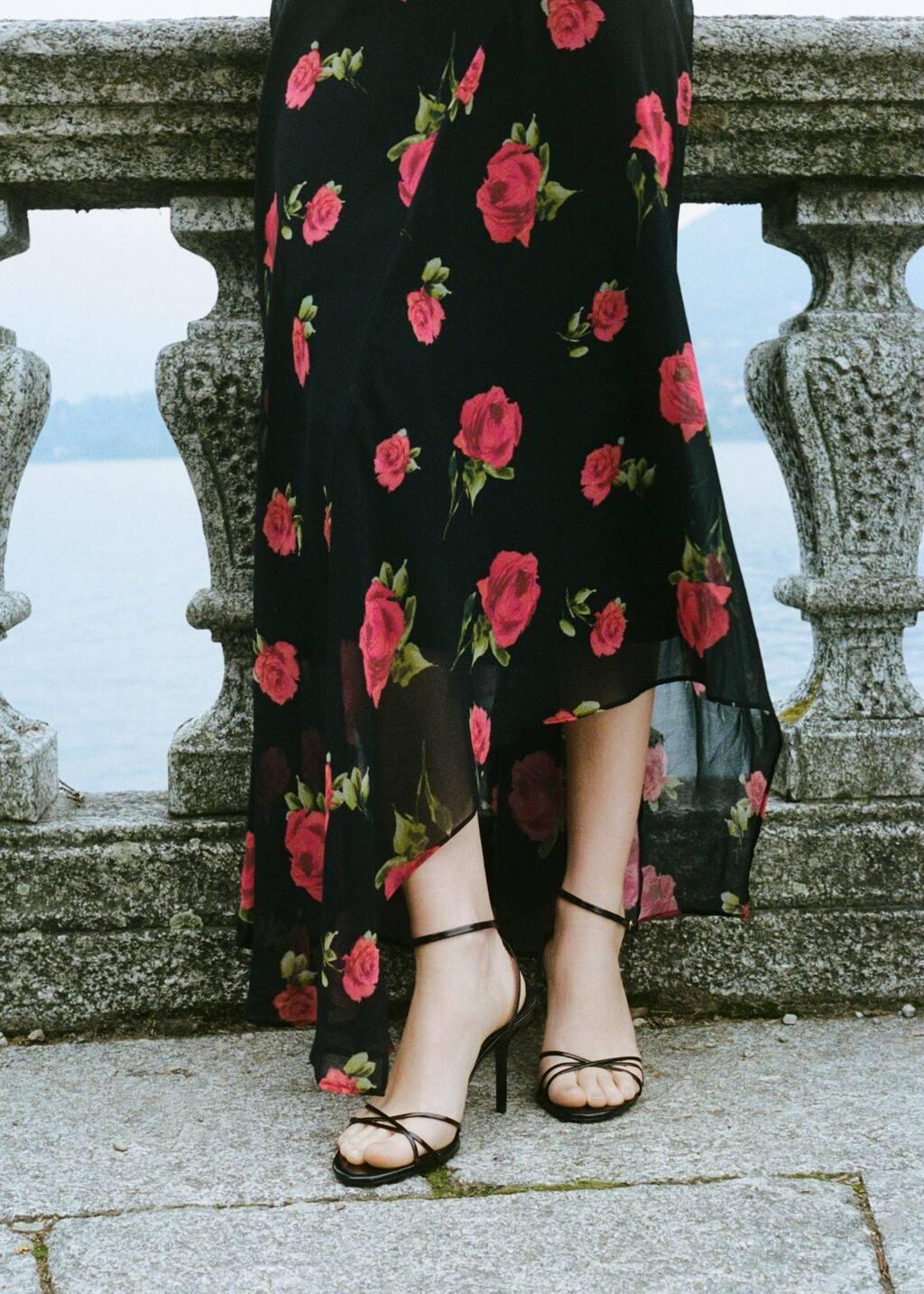 Black Strappy Heeled Sandals, , large image number 4