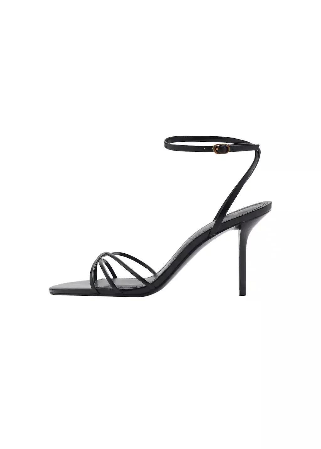 Black Strappy Heeled Sandals, , large image number 4