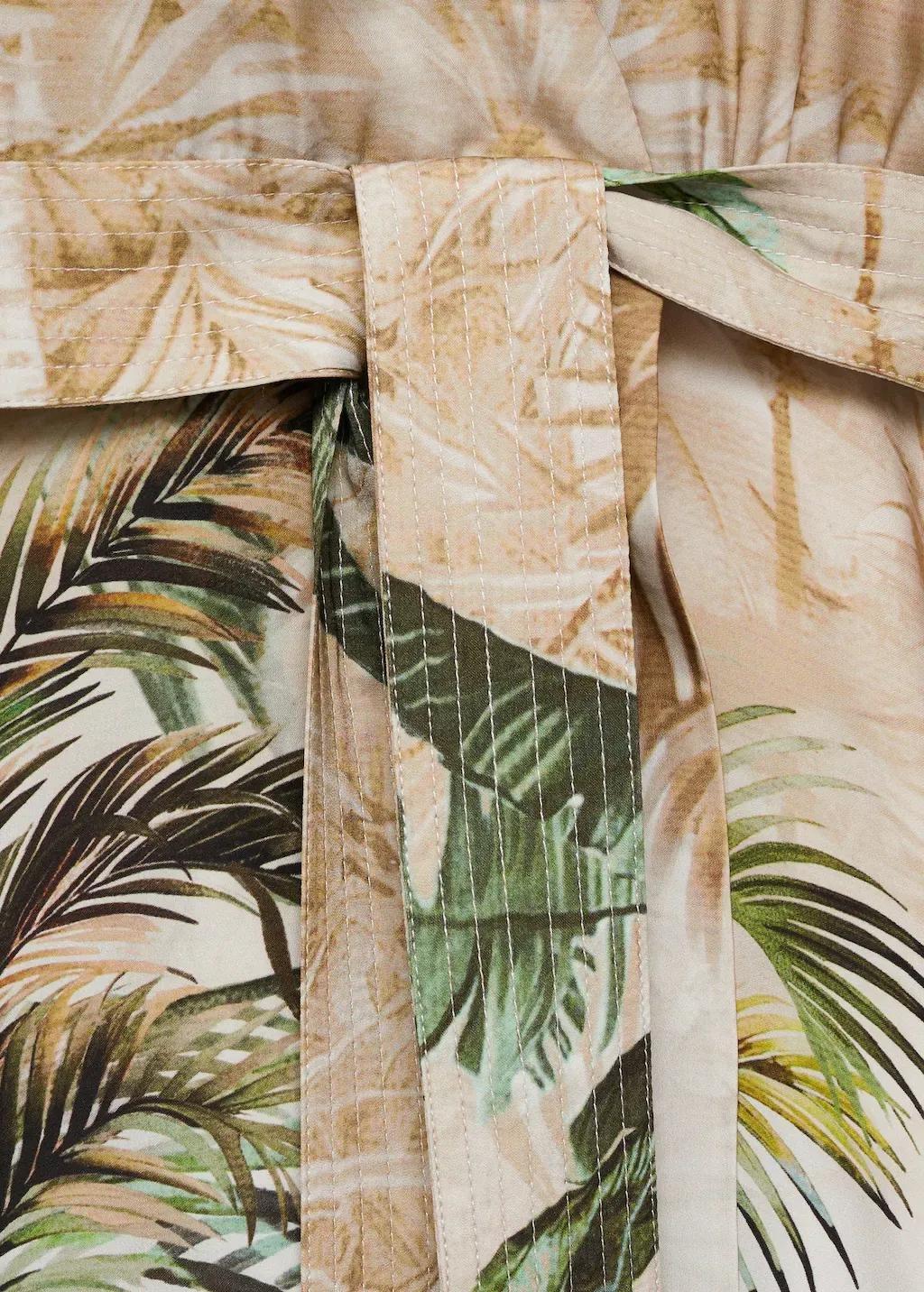 Beige Tropical Shirt Dress, , large image number 4