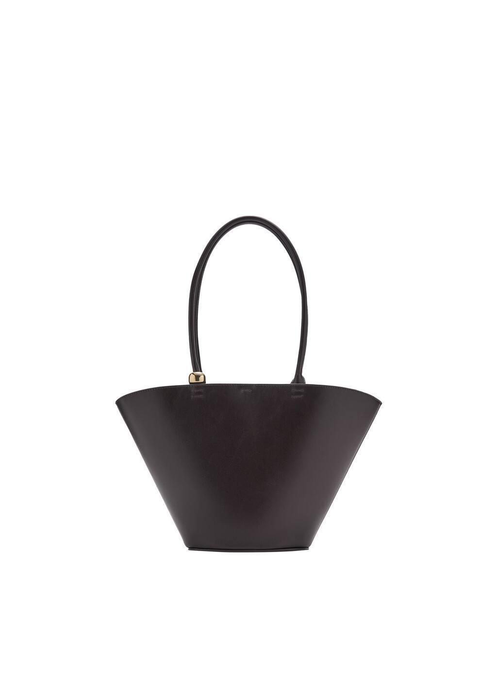 Brown Plain Handmade Shopper Bag, Dark Brown, large image number 3