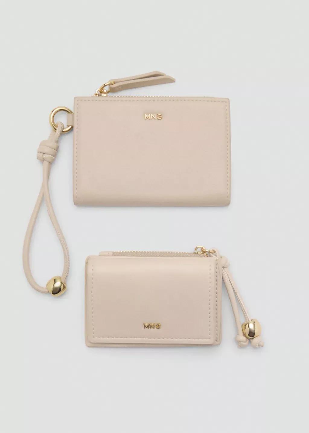 White Leather-Effect Purse With Bead Detail, Natural White, large image number 2