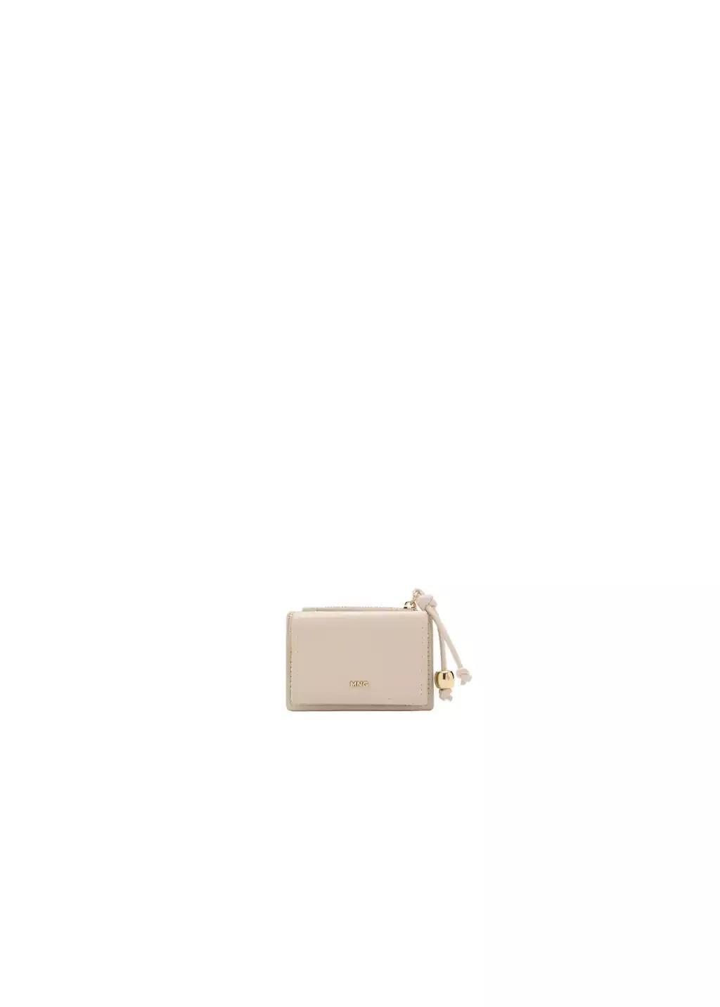 White Leather-Effect Purse With Bead Detail, Natural White, large image number 3