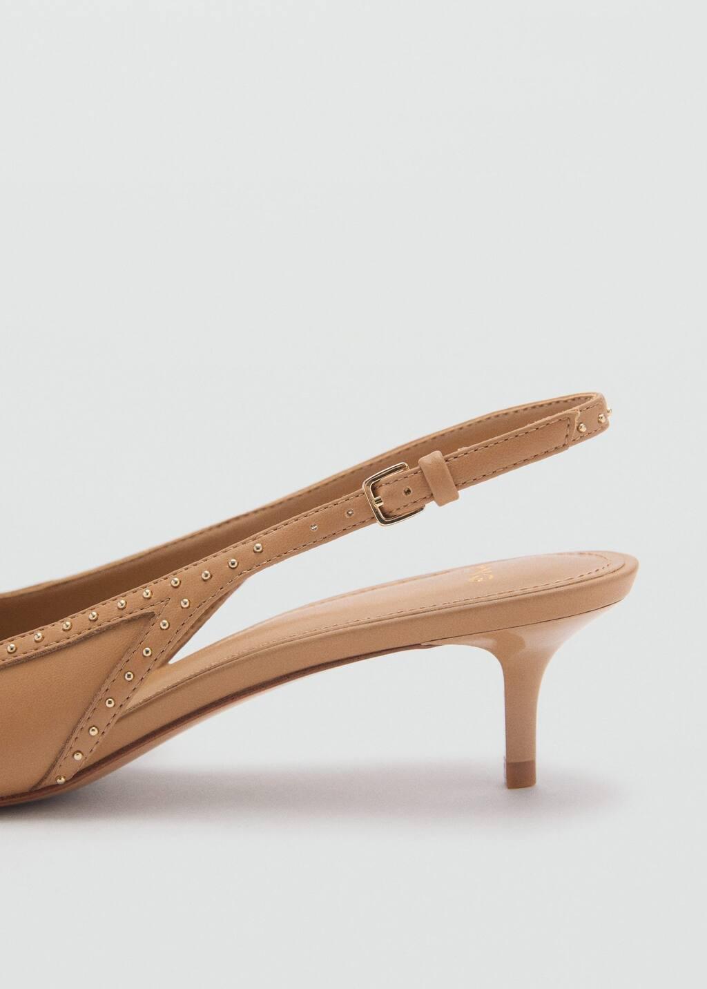 Brown Kitten-Heel Shoes With Stud Detail, , large image number 2