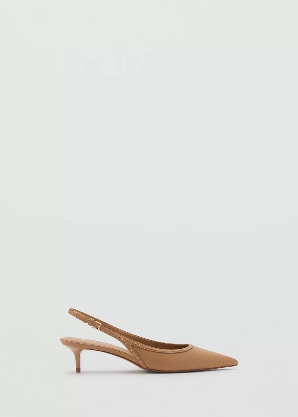 Brown Kitten-Heel Shoes With Stud Detail, , large image number 3