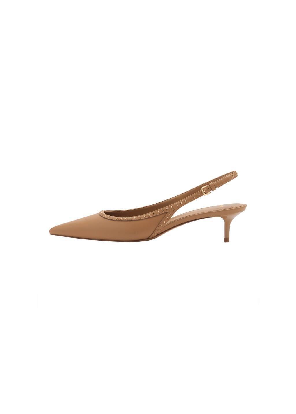 Brown Kitten-Heel Shoes With Stud Detail, , large image number 3