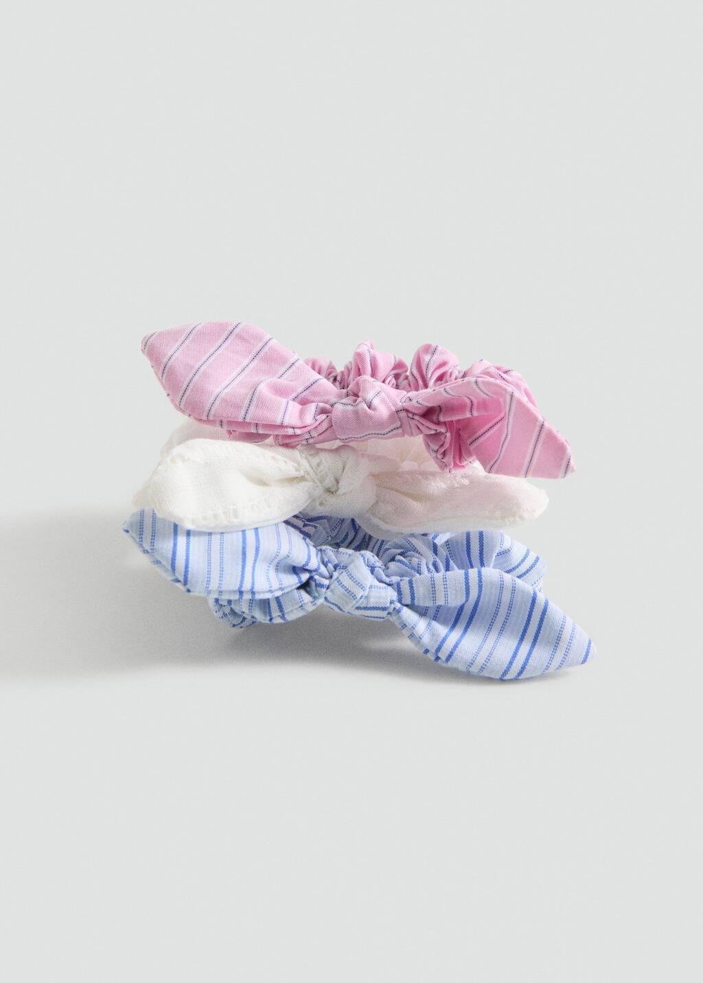White Scrunchies 3 Pack, Kids Girl, White, large image number 0