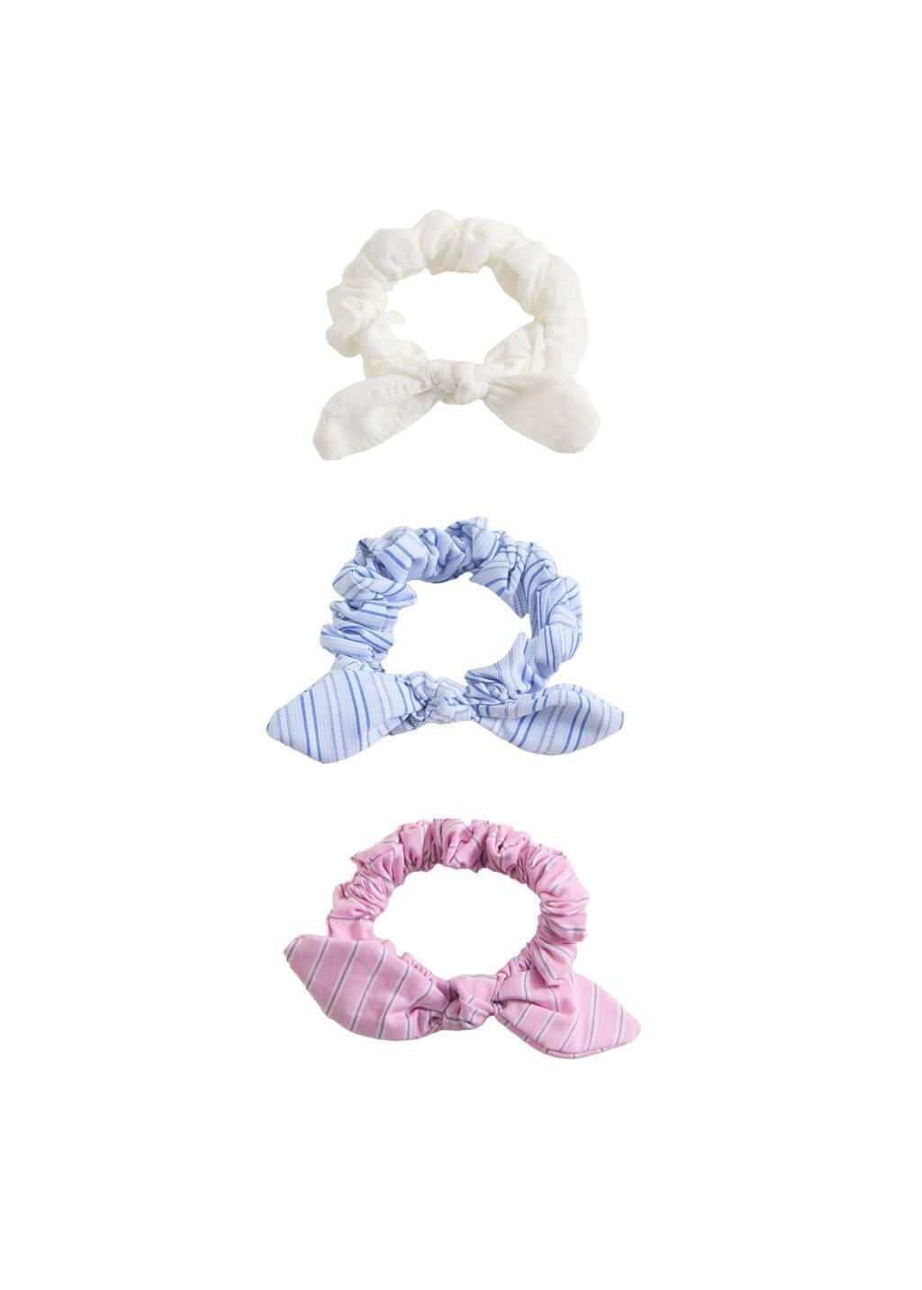 White Scrunchies 3 Pack, Kids Girl, White, large image number 2