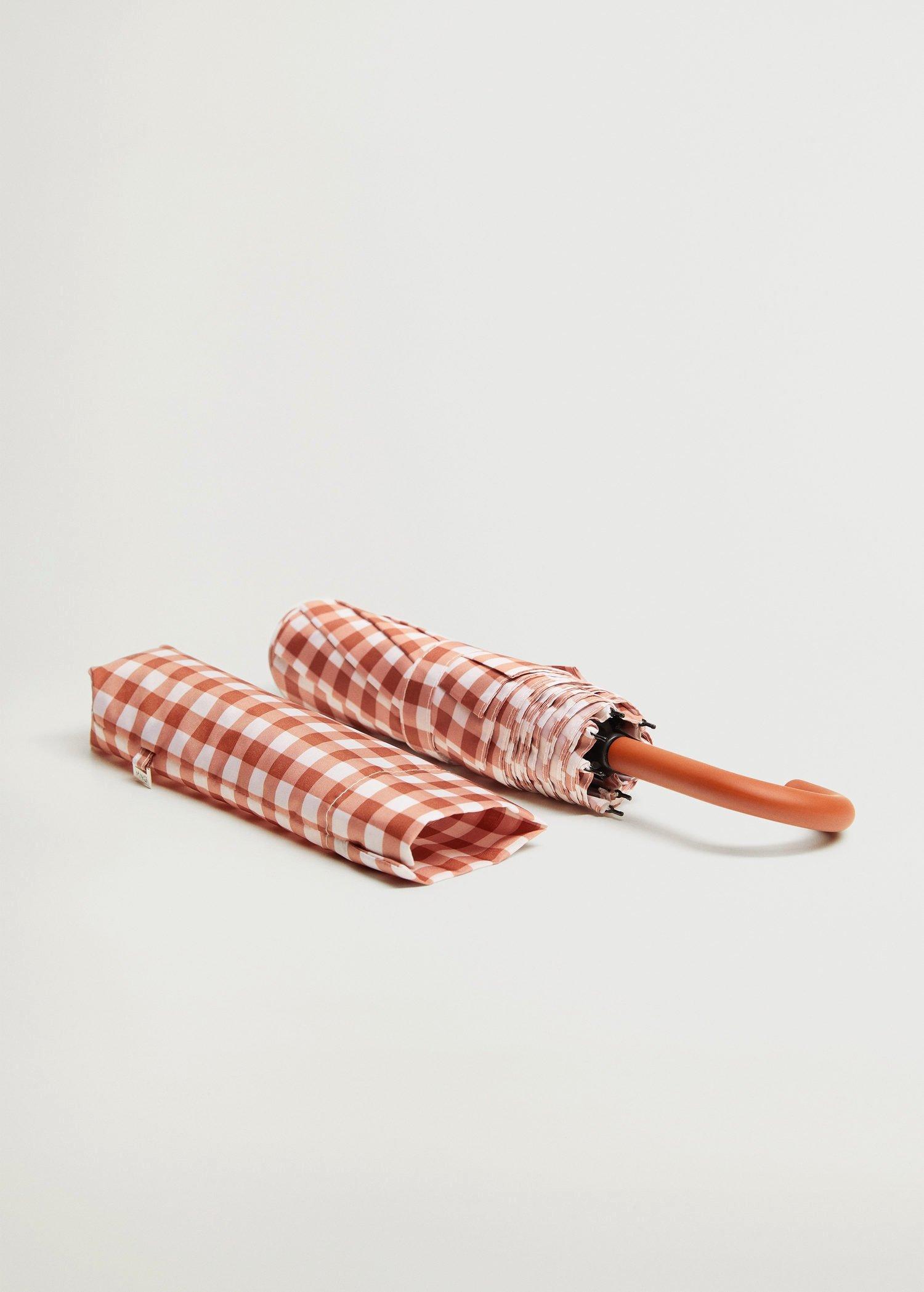 Medium Orange Print Folding Umbrella, Women, , large image number 0