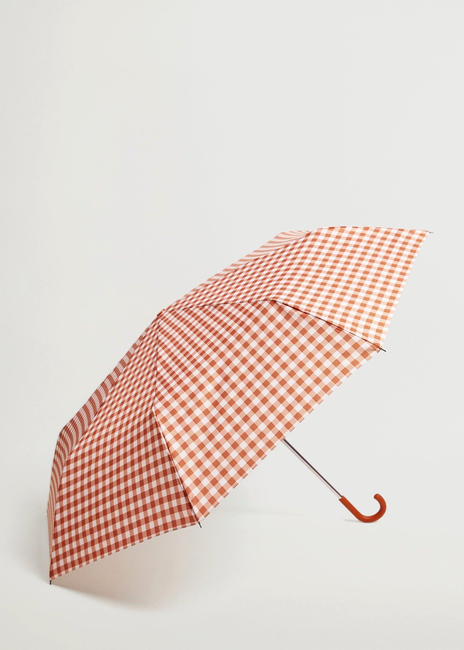Medium Orange Print Folding Umbrella, Women, , large image number 2