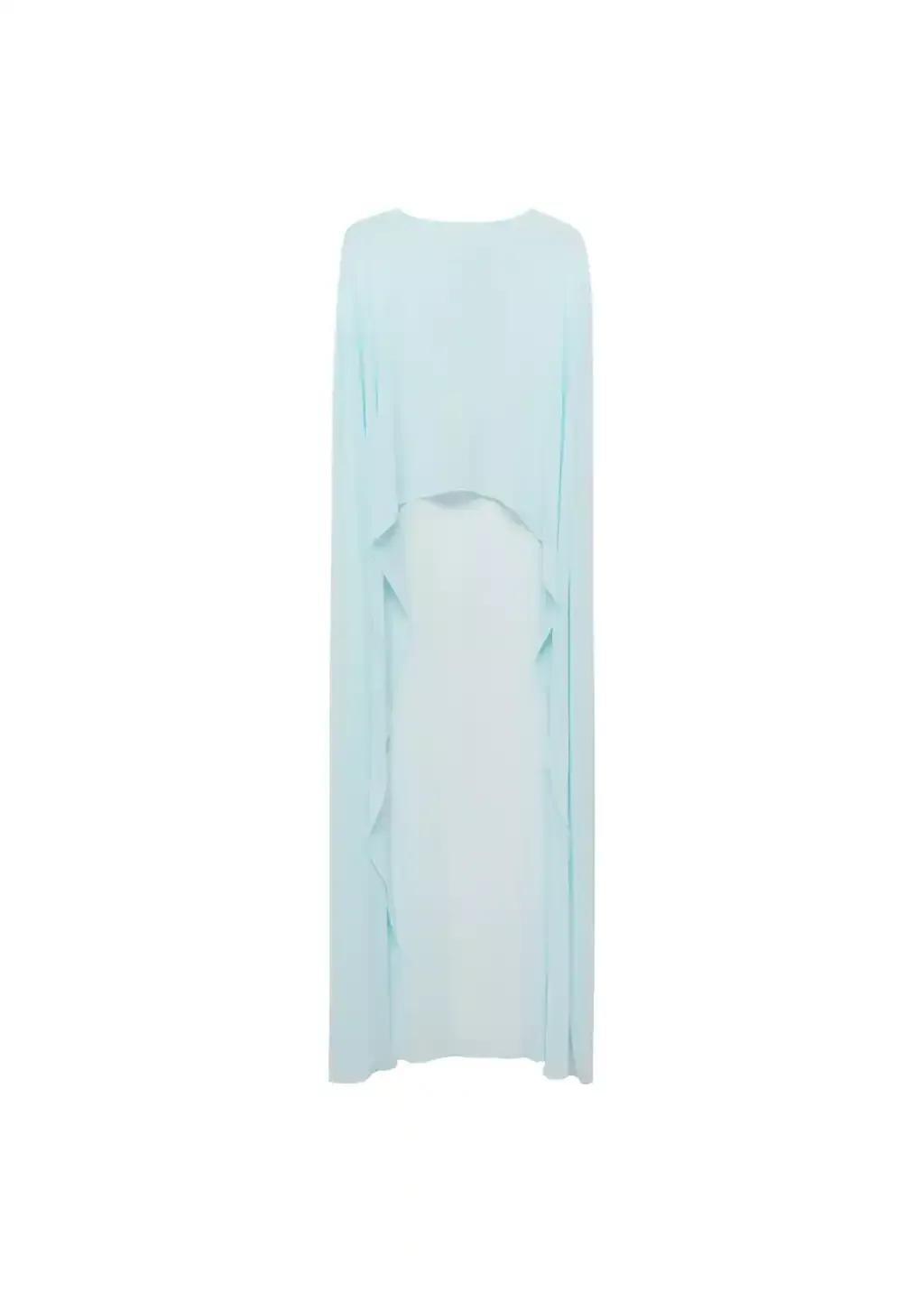 Pastel Blue Long Cape Jacket, , large image number 3