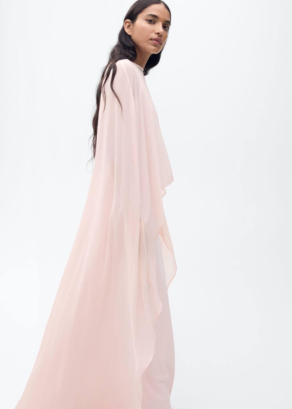 Pastel Pink Long Cape, , medium