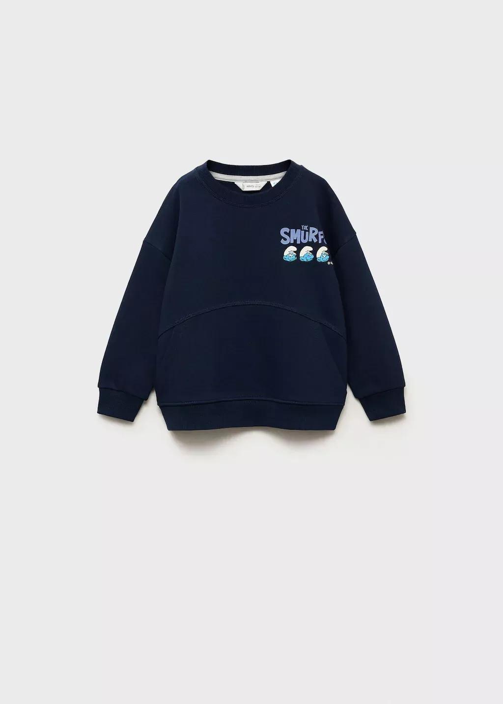 Navy Smurfs Sweatshirt, Baby Boy, , medium