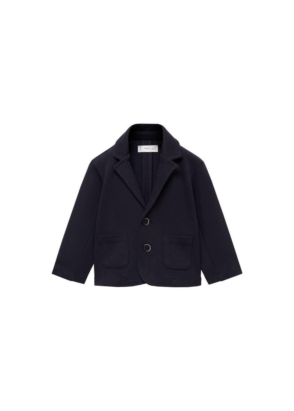 Navy Suit Jacket With Buttons, Baby Boy, , large image number 0