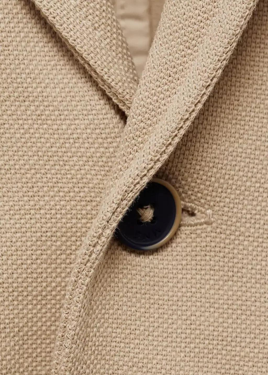 Beige Cotton-blend Blazer Regular, Kids Boys, , large image number 2