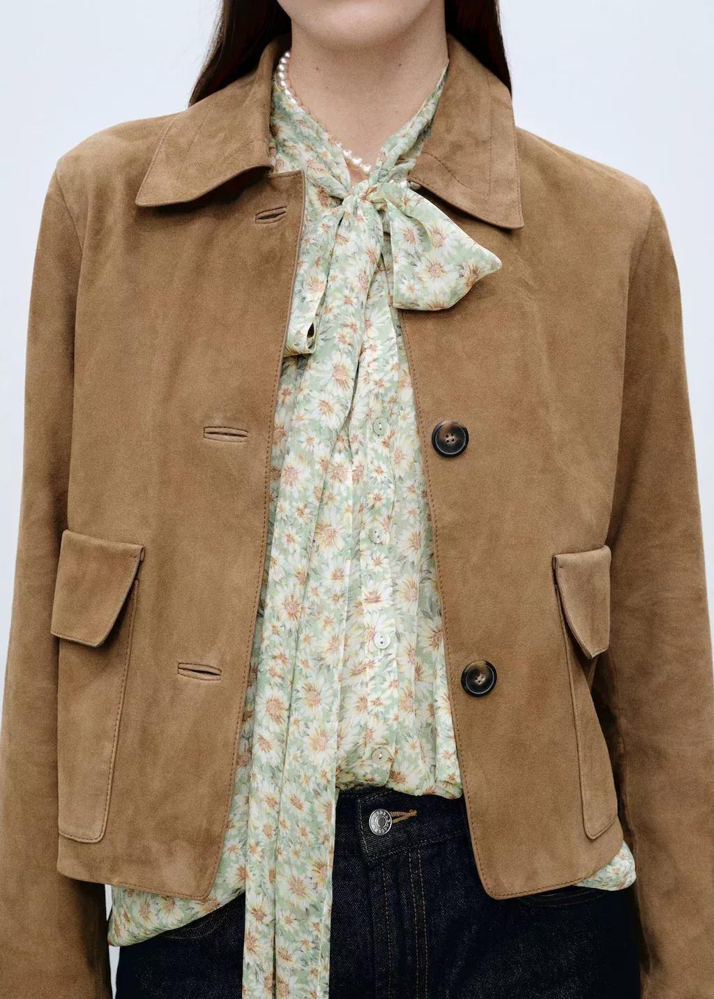 Green Floral Tie Blouse, , large image number 6