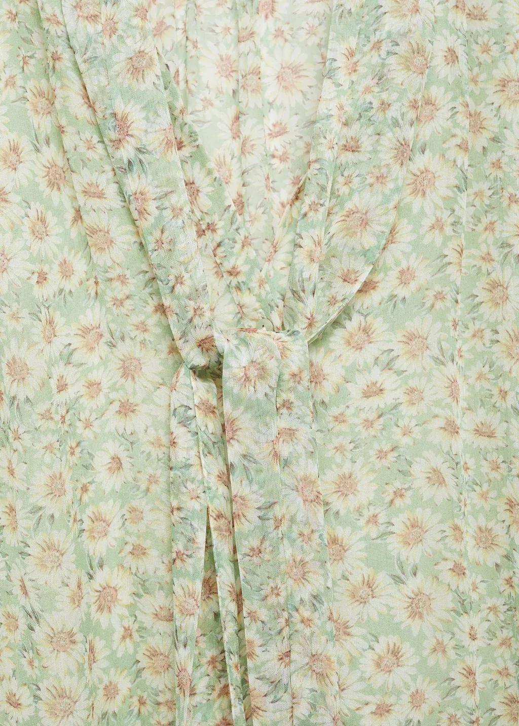Green Floral Tie Blouse, , large image number 7
