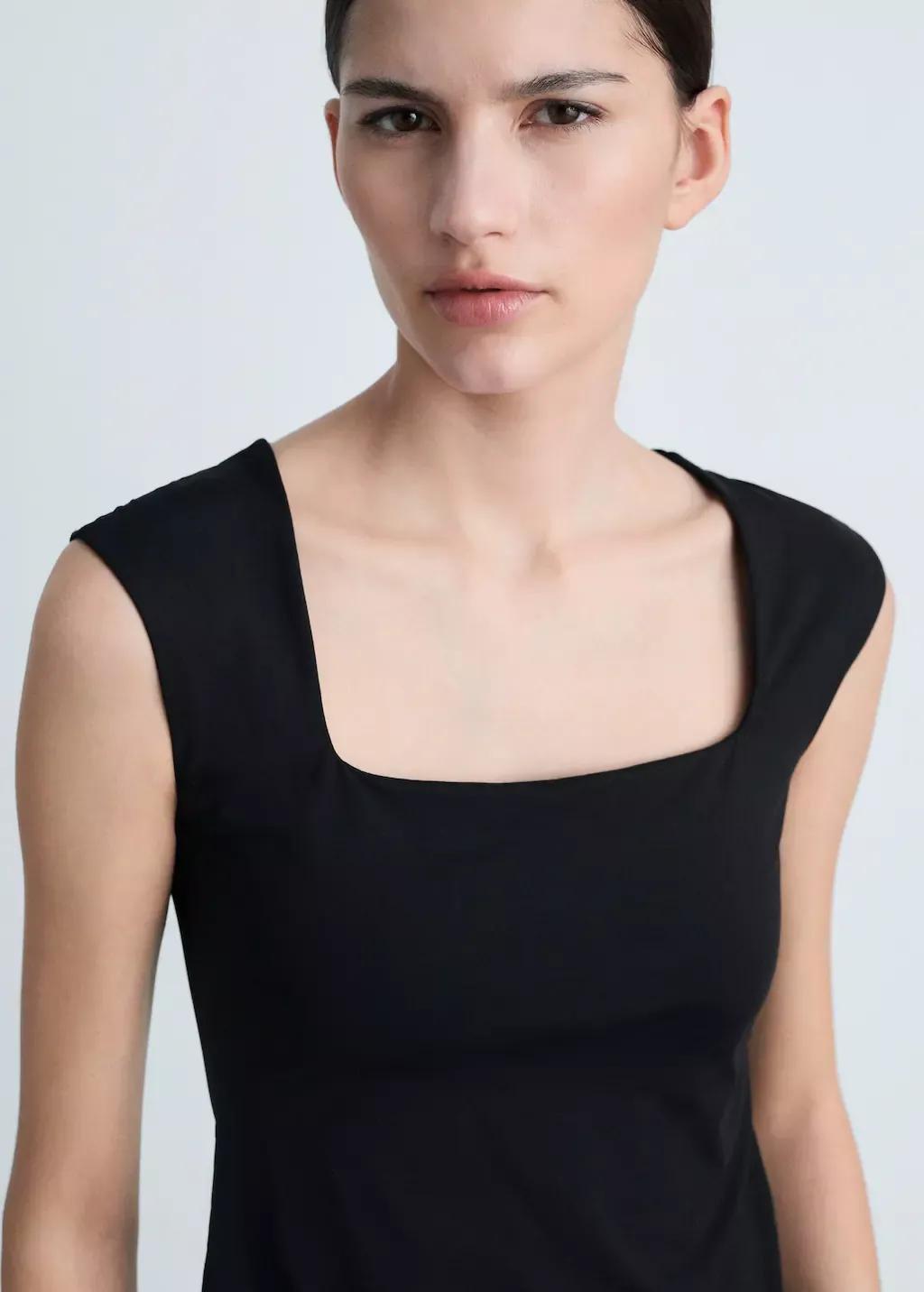 Black Plain Crop Top, , large image number 1