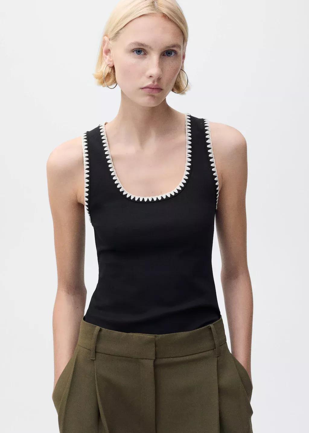 Black Plain Tank Top, , large image number 0