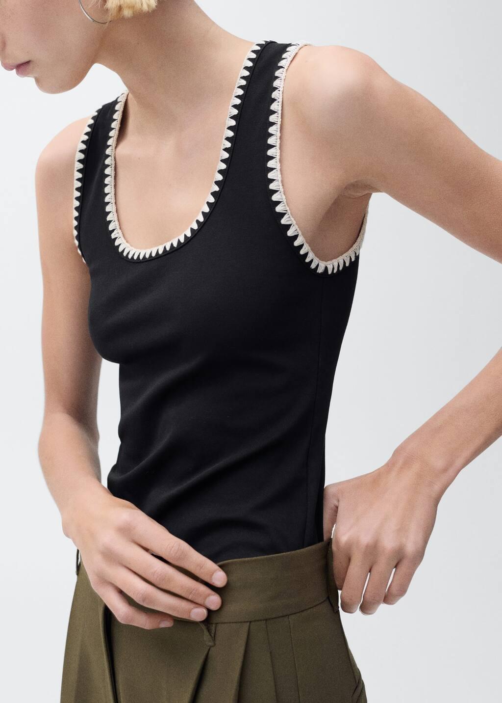 Black Plain Tank Top, , large image number 1