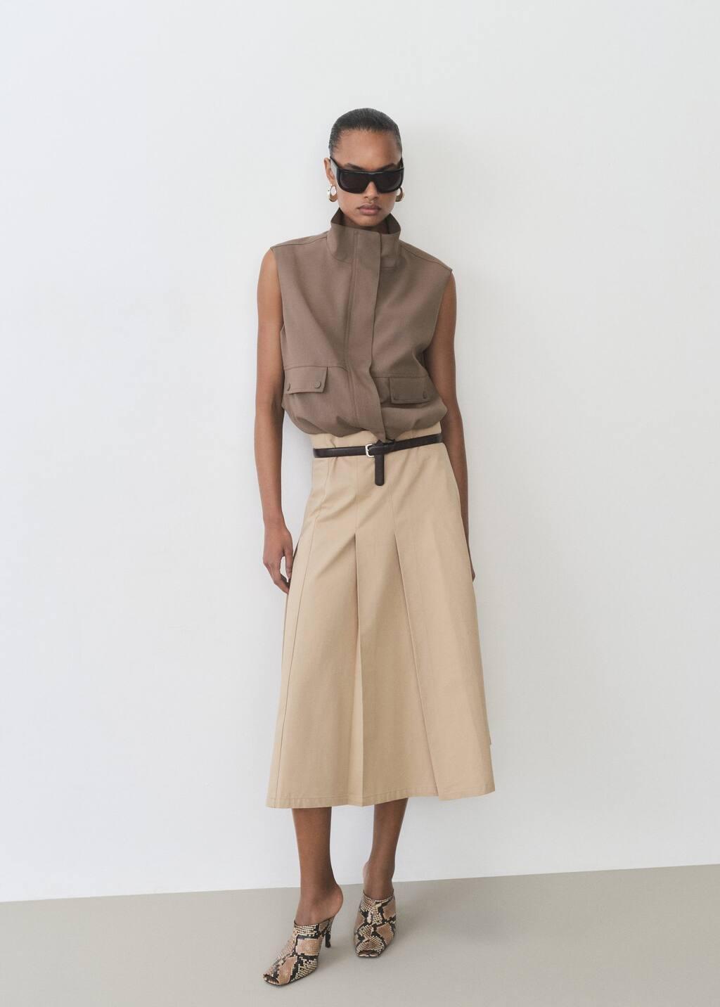 Brown Oversized Gilet With Pockets, , large image number 2