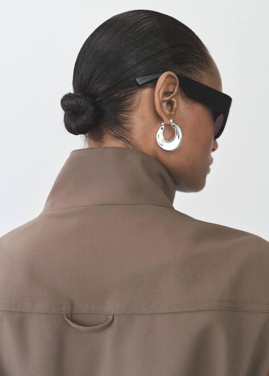 Brown Oversized Gilet With Pockets, , large image number 4