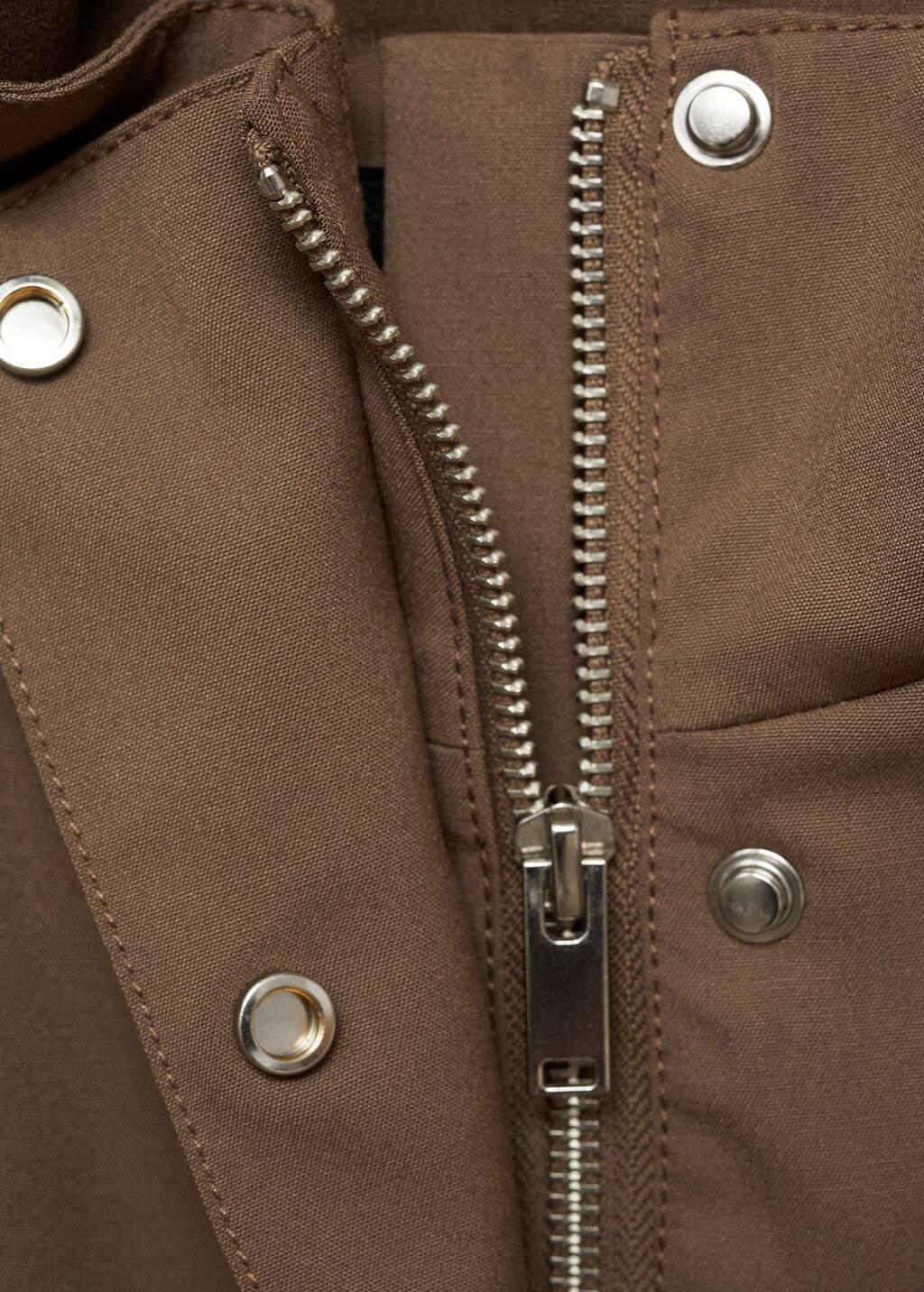 Brown Oversized Gilet With Pockets, , large image number 5