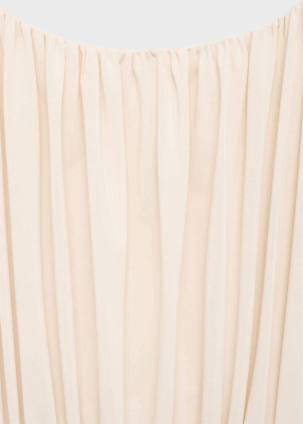 Beige Combined Draped Top, , large image number 4
