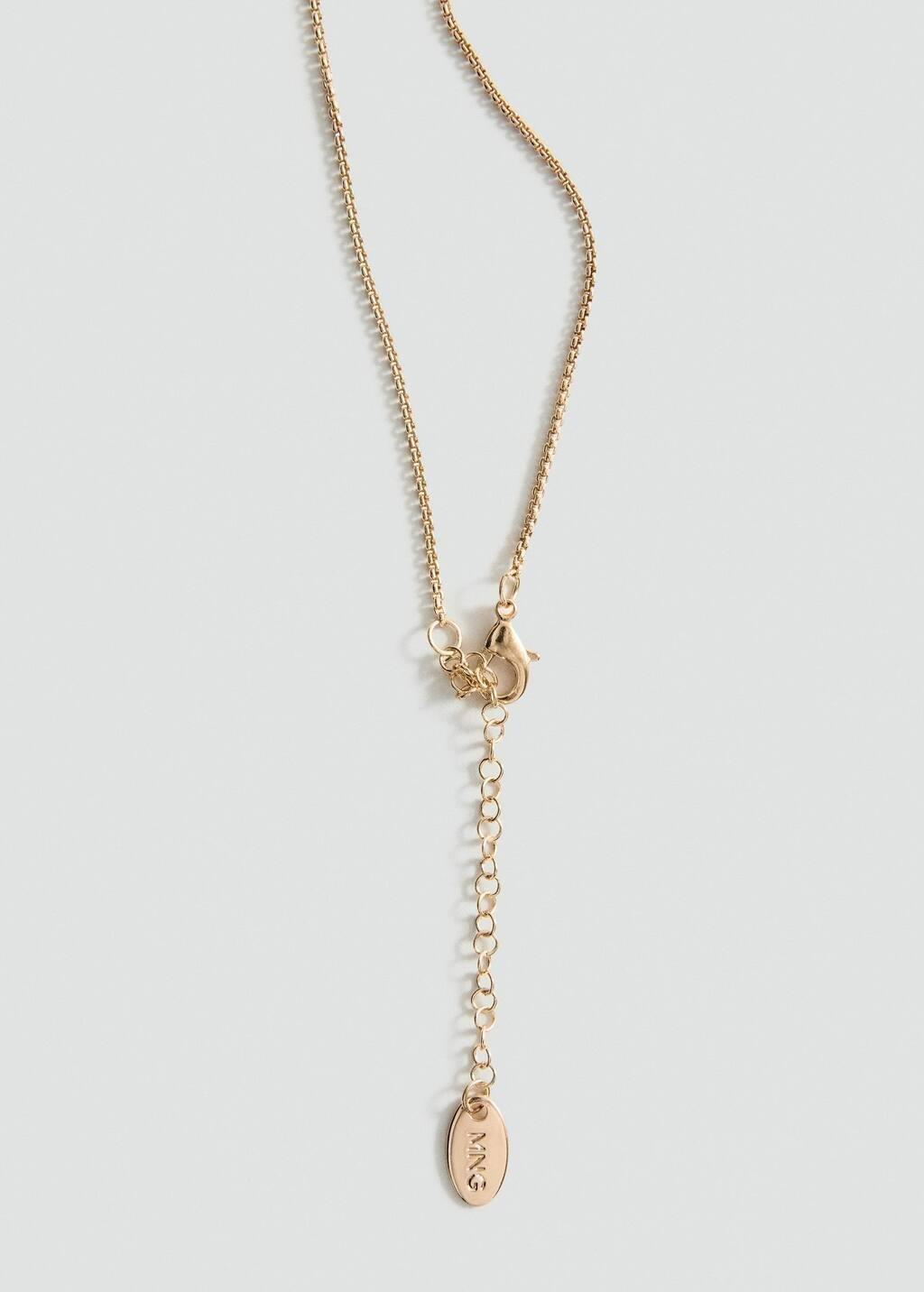 Gold Long Flower Chain Necklace, 0201_OR, large image number 1