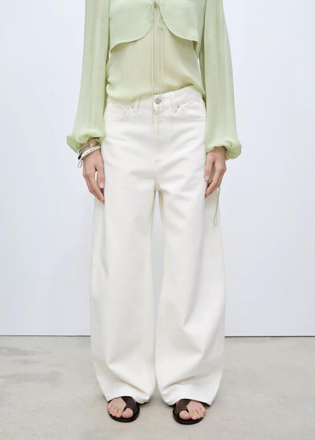 White High-Rise Balloon Jeans, , medium