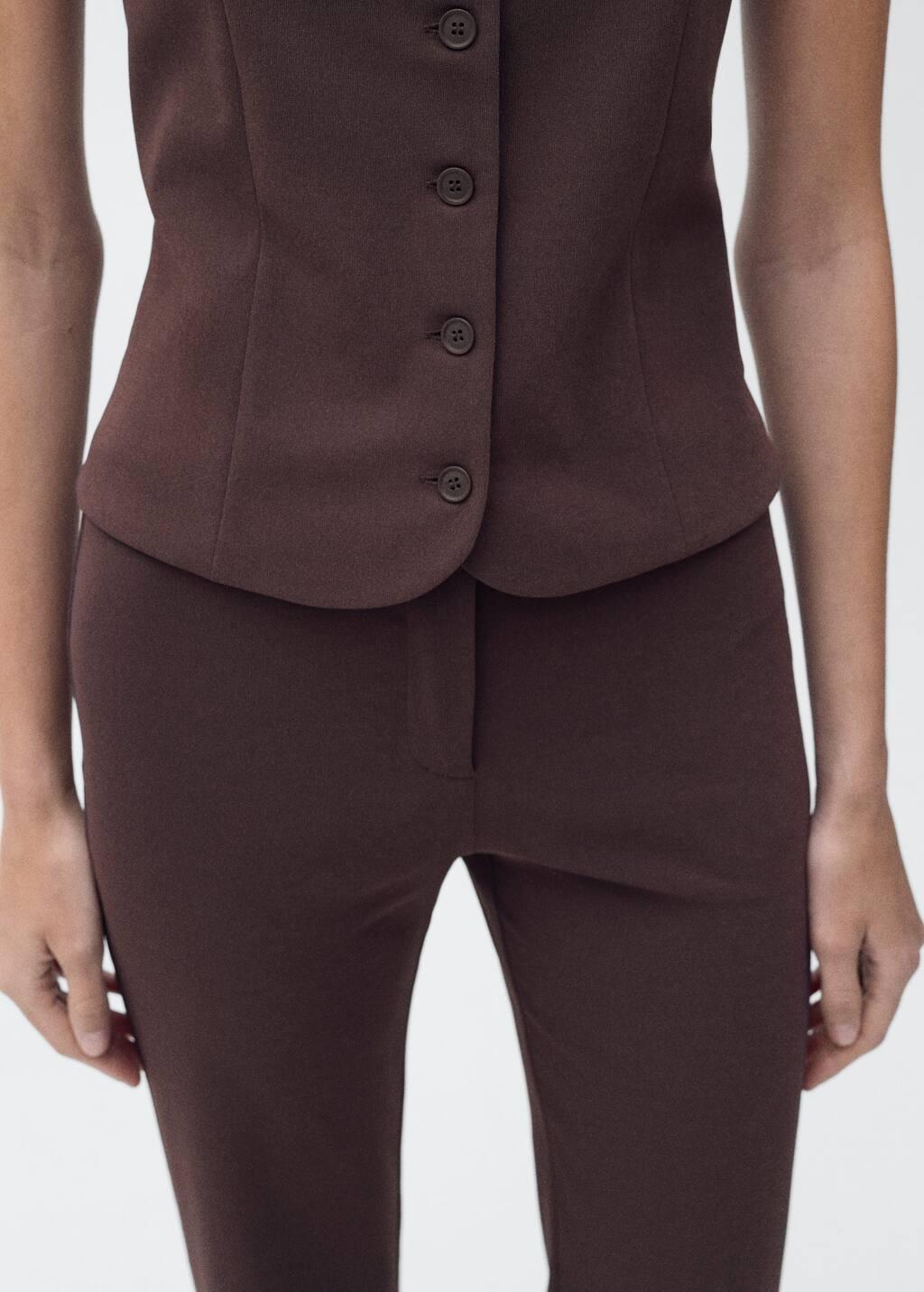Brown Slim Fit Suit Vest, , large image number 3