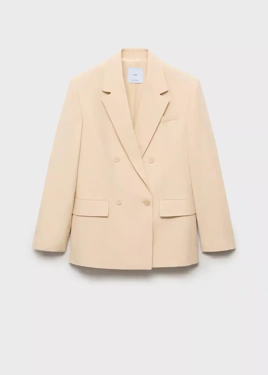 Yellow Double-Breasted Suit Jacket, , medium