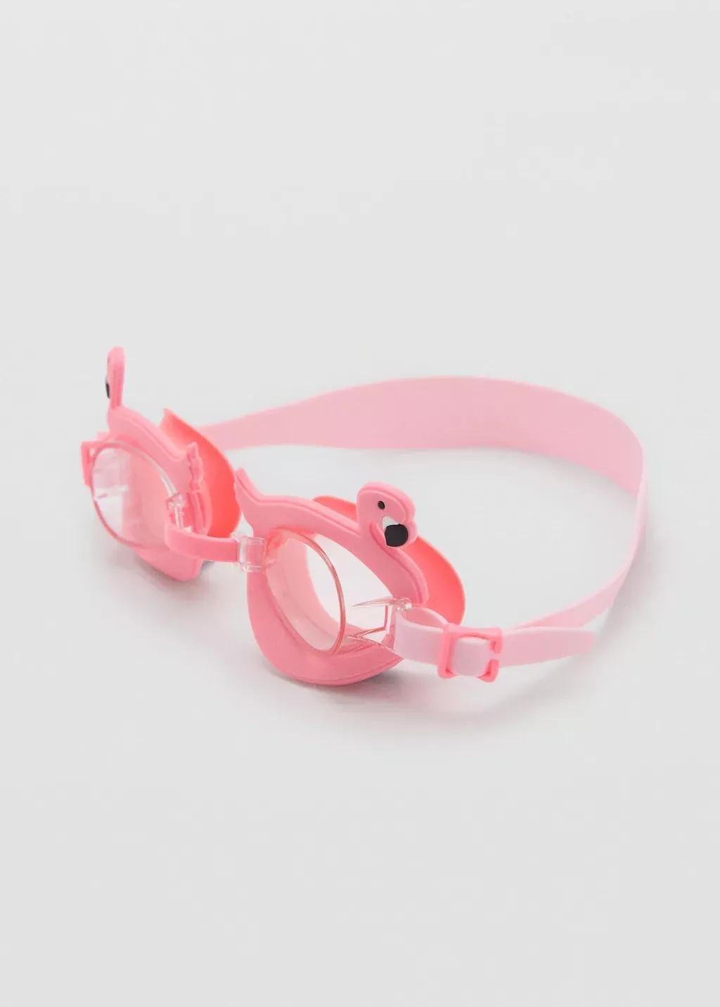 Red Flamingo Swimming Goggles, Baby Girl, Bright Red, large image number 0