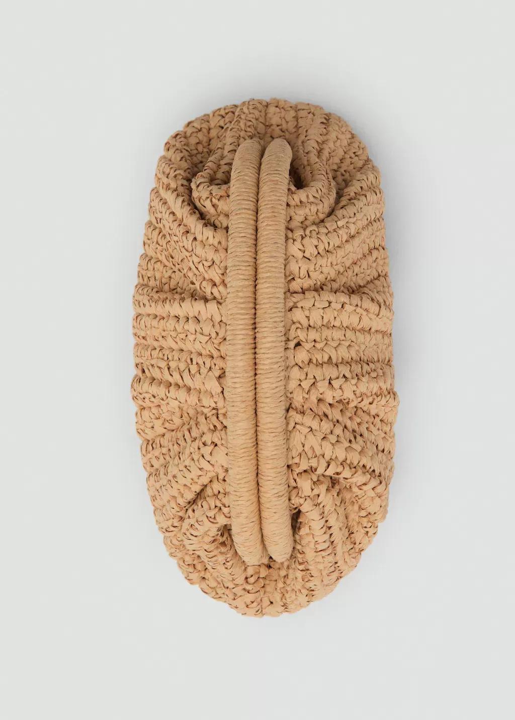 Beige Natural Fiber Clutch Bag, 0201_08, large image number 1