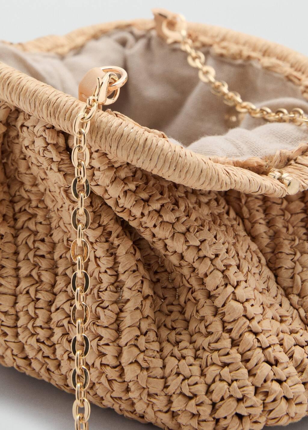 Beige Natural Fiber Clutch Bag, 0201_08, large image number 4