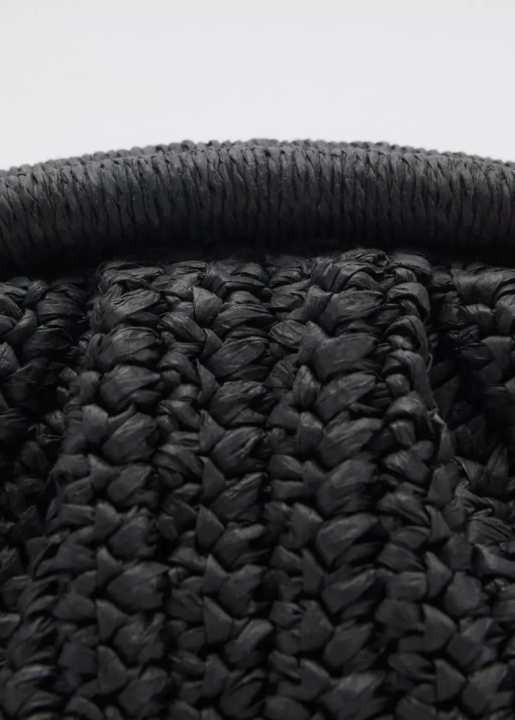 BLACK Natural fiber clutch bag, Black, large image number 2