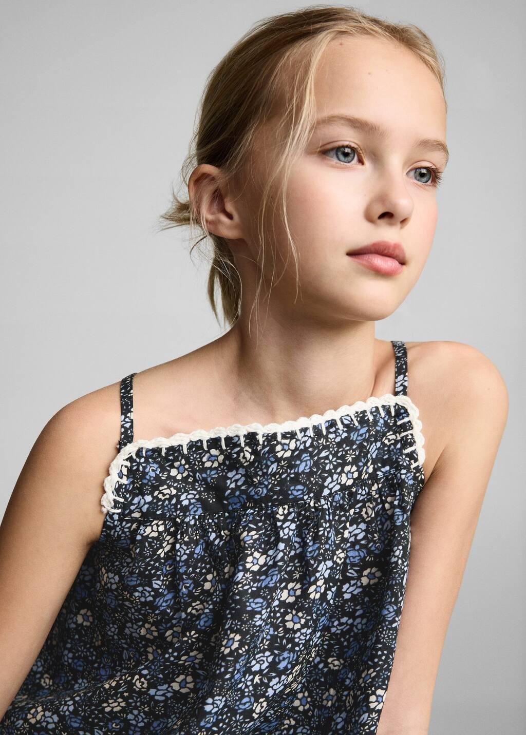 MEDIUM BLUE Floral embroidered blouse, Kids Girl, , large image number 3