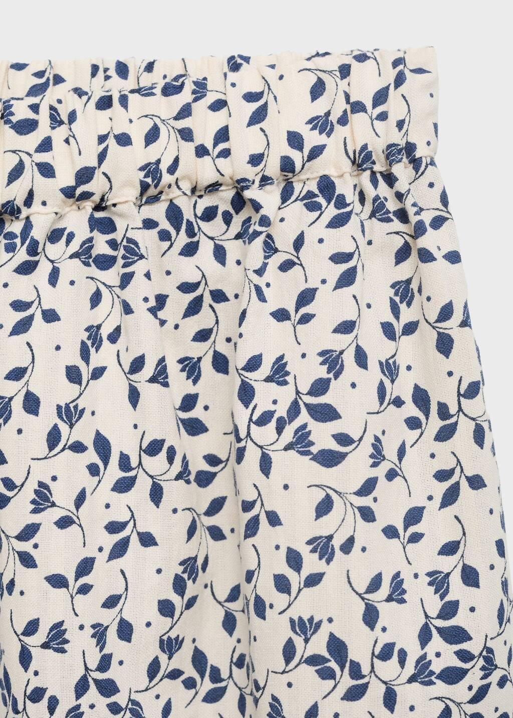 White Floral Print Straight Trousers, Baby Girl, , large image number 2
