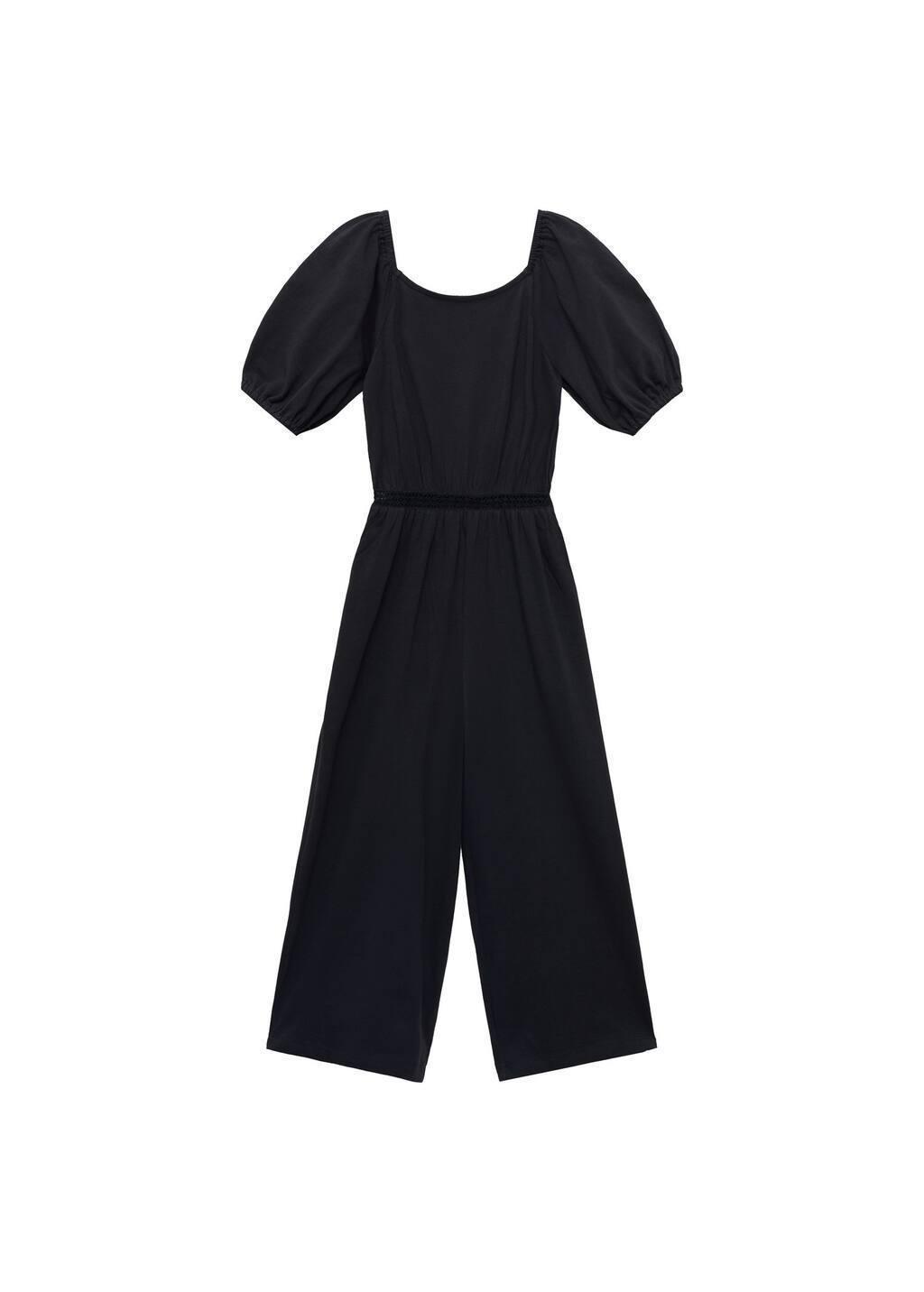 Grey Long Jumpsuit With Back Opening, Kids Girl, , medium